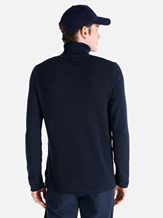 Regular Fit Turtle Neck Lacivert Erkek Kazak