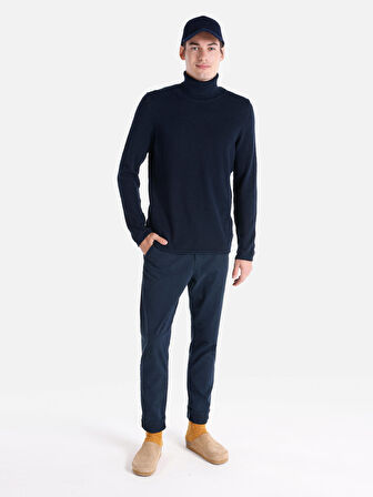 Regular Fit Turtle Neck Lacivert Erkek Kazak