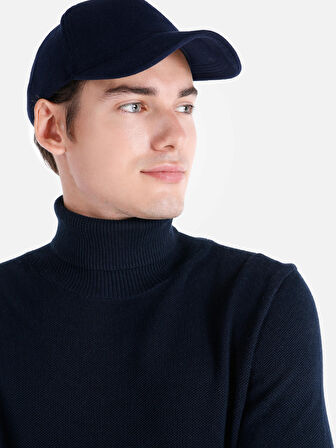 Regular Fit Turtle Neck Lacivert Erkek Kazak