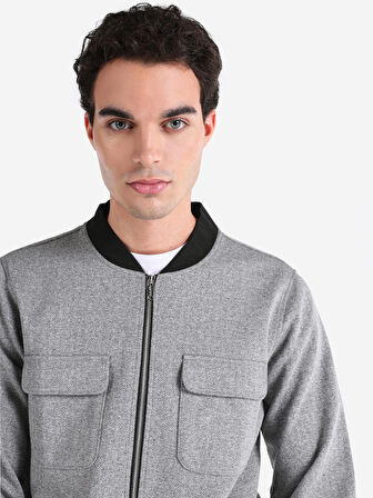 Regular Fit Bomber Gri Erkek Ceket