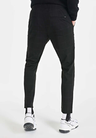 Slim Fit Orta Bel Düz Paça Erkek Siyah  Pantolon