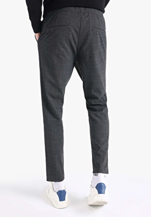 Slim Fit Orta Bel Düz Paça Erkek Antrasit  Pantolon