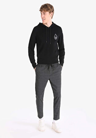 Slim Fit Orta Bel Düz Paça Erkek Antrasit  Pantolon