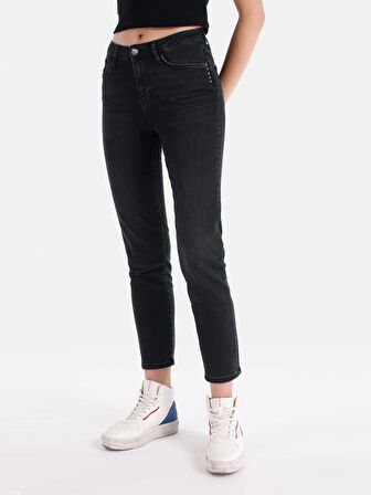 Slim Fit Normal Bel Düz Paça Jean Kadın Pantolon Cl1065293