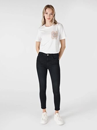 759 Lara Super Slim Fit Normal Bel Dar Paça Siyah Kadın Jean Pantolon Cl1065309