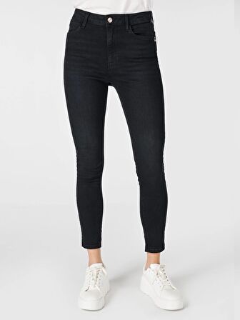 759 Lara Super Slim Fit Normal Bel Dar Paça Siyah Kadın Jean Pantolon Cl1065309