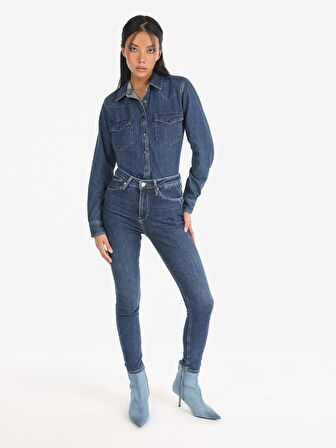 760 Diana Super Slim Fit Yüksek Bel Dar Paça Mavi Kadın Jean Pantolon Cl1065324