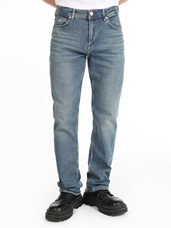 045 David Regular Fit Normal Bel Düz Paça Mavi Erkek Pantolon Cl1065325