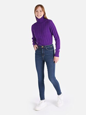 760 Diana Super Slim Fit Yüksek Bel Dar Paça Koyu Mavi Kadın Jean Pantolon Cl1065333