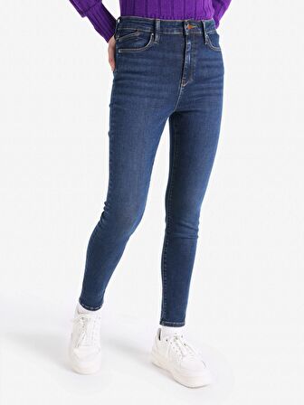 760 Diana Super Slim Fit Yüksek Bel Dar Paça Koyu Mavi Kadın Jean Pantolon Cl1065333