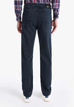 045 Davıd Regular Fit Orta Bel Düz Paça Erkek Koyu Mavi Jean Pantolon