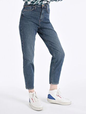 891 Maya Slim Fit Normal Bel Daralan Paça Mavi Kadın Pantolon Cl1065436