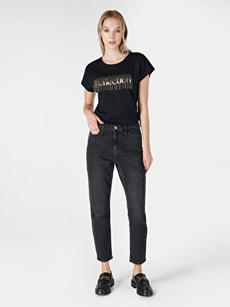 Rahat Kesim Normal Bel Siyah Kadın Jean Pantolon Cl1065453