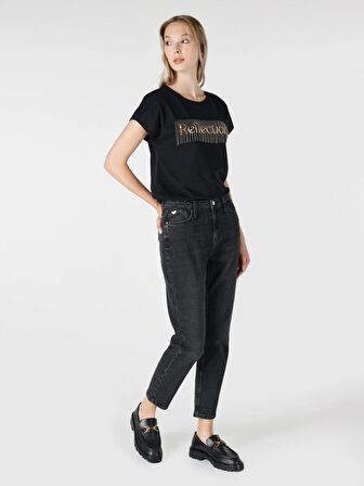Rahat Kesim Normal Bel Siyah Kadın Jean Pantolon Cl1065453