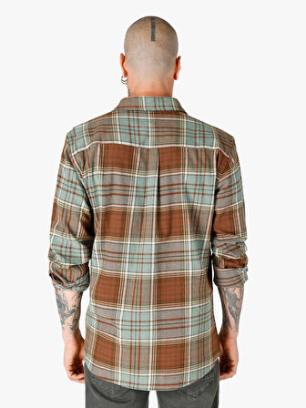 Regular Fit Kareli Yeşil Erkek Uzun Kol Gömlek