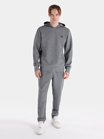 Regular Fit Kapüşonlu Antrasit Erkek Sweatshirt