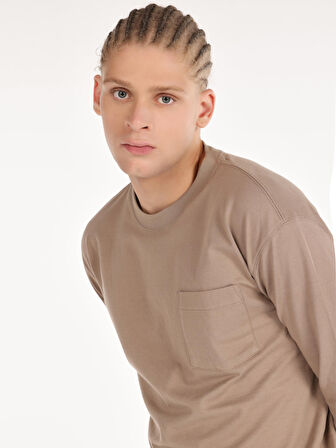 Bej Erkek Tshirt U.kol