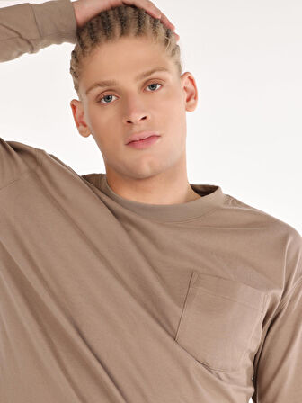 Bej Erkek Tshirt U.kol