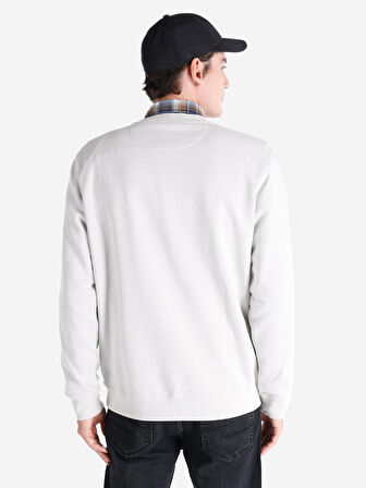 Regular Fit Bisiklet Yaka Baskılı Taş Erkek Sweatshirt
