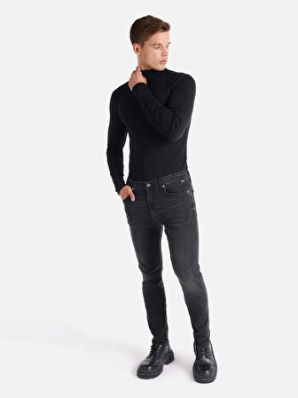 035 Ryan Süper Slim Fit Yüksek Bel Dar Paça Siyah Erkek Pantolon Cl1066243