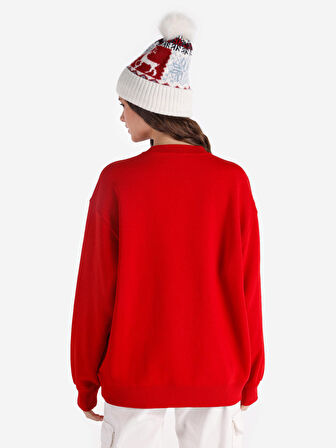 Kırmızı Kadın Sweatshirt