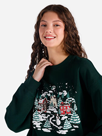 Yeşil Kadın Sweatshirt