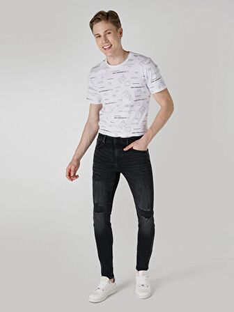 041 Danny Slim Fit Düşük Bel Dar Paça Siyah Erkek Jean Pantolon Cl1066308