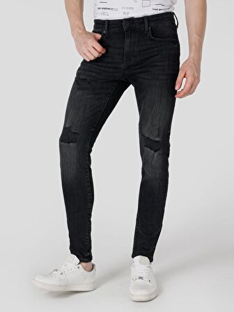 041 Danny Slim Fit Düşük Bel Dar Paça Siyah Erkek Jean Pantolon Cl1066308