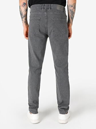 Rahat Kesim Orta Bel Düz Paça Gri Erkek Pantolon