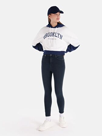 760 Diana Süper Slim Fit Yüksek Bel Dar Paça Koyu Mavi Kadın Pantolon Cl1066387