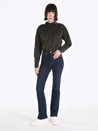 797 Adel Slim Fit Boru Paça Mavi Kadın Pantolon Cl1066396