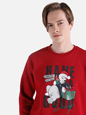 Kırmızı Erkek Sweatshirt