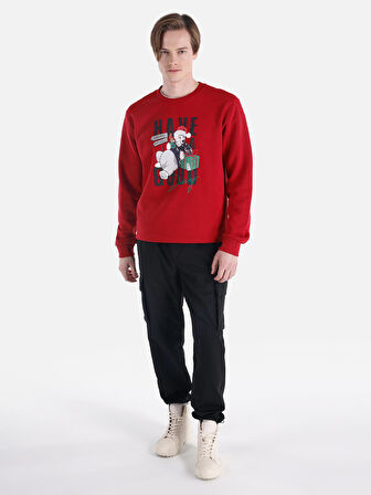 Kırmızı Erkek Sweatshirt