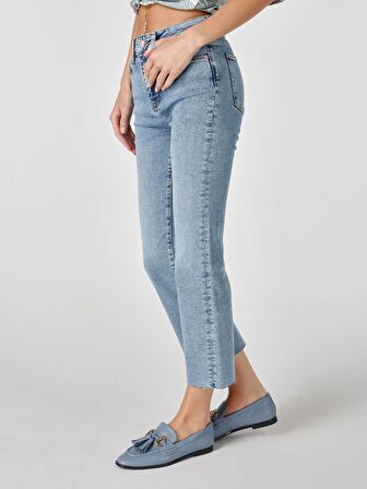 771 Emery Normal Kesim Normal Bel Geniş Paça Mavi Kadın Pantolon Cl1066480