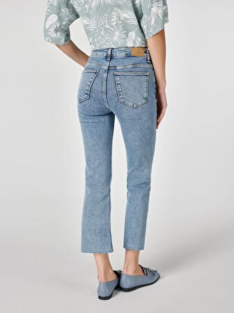 771 Emery Normal Kesim Normal Bel Geniş Paça Mavi Kadın Pantolon Cl1066480