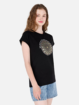 Siyah Kadın Tshirt K.kol
