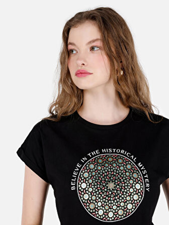 Siyah Kadın Tshirt K.kol