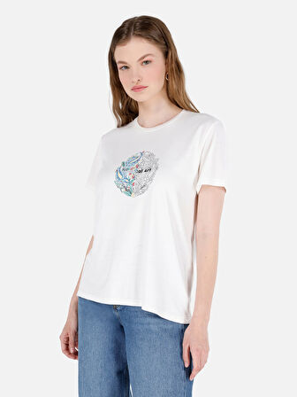 Beyaz Kadın Tshirt K.kol