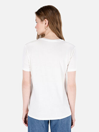 Beyaz Kadın Tshirt K.kol