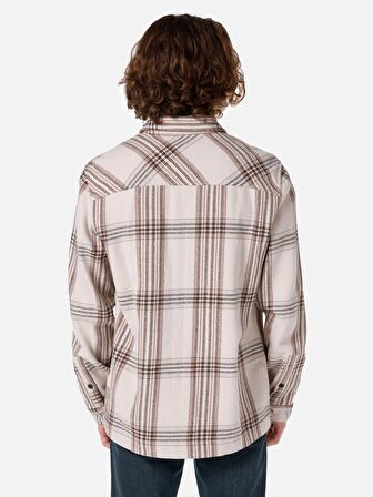 Normal Kesim Shirt Yaka Cepli Bej Erkek Uzun Kol Gömlek Cl1066796