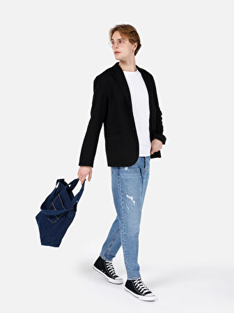 Slim Fit    Erkek Siyah Ceket