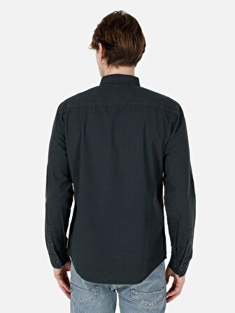 Dar Kesim Shirt Yaka Antrasit Erkek Uzun Kol Gömlek Cl1066942