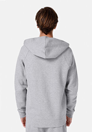 Slim Fit Fermuarlı Erkek Gri Ceket