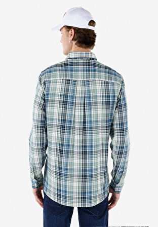 Regular Fit Shirt Neck Ekoseli Erkek Çok Renkli Uzun Kol Gömlek Cl1067021