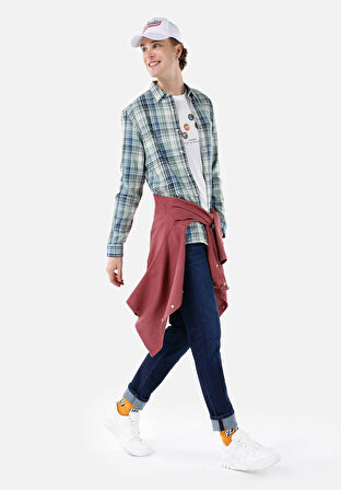 Regular Fit Shirt Neck Ekoseli Erkek Çok Renkli Uzun Kol Gömlek Cl1067021