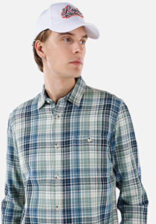 Regular Fit Shirt Neck Ekoseli Erkek Çok Renkli Uzun Kol Gömlek Cl1067021