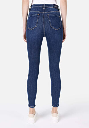 Skinny Fit   Kadın Koyu Mavi Jean Pantolon