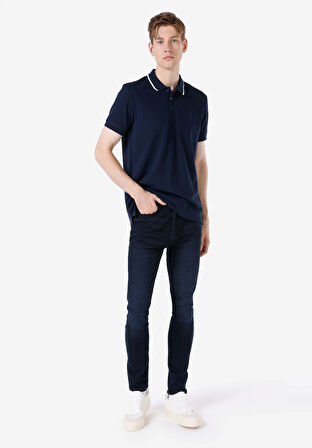 Skinny Fit   Erkek Koyu Mavi Jean Pantolon