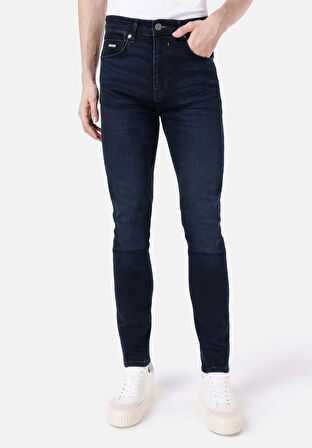 Skinny Fit   Erkek Koyu Mavi Jean Pantolon