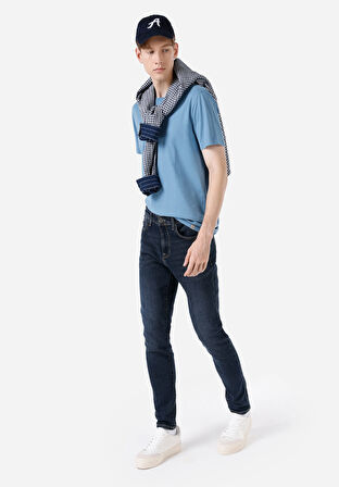 Slim Fit Düşük Bel Düz Paça Lacivert Erkek Pantolon Cl1067186